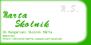 marta skolnik business card